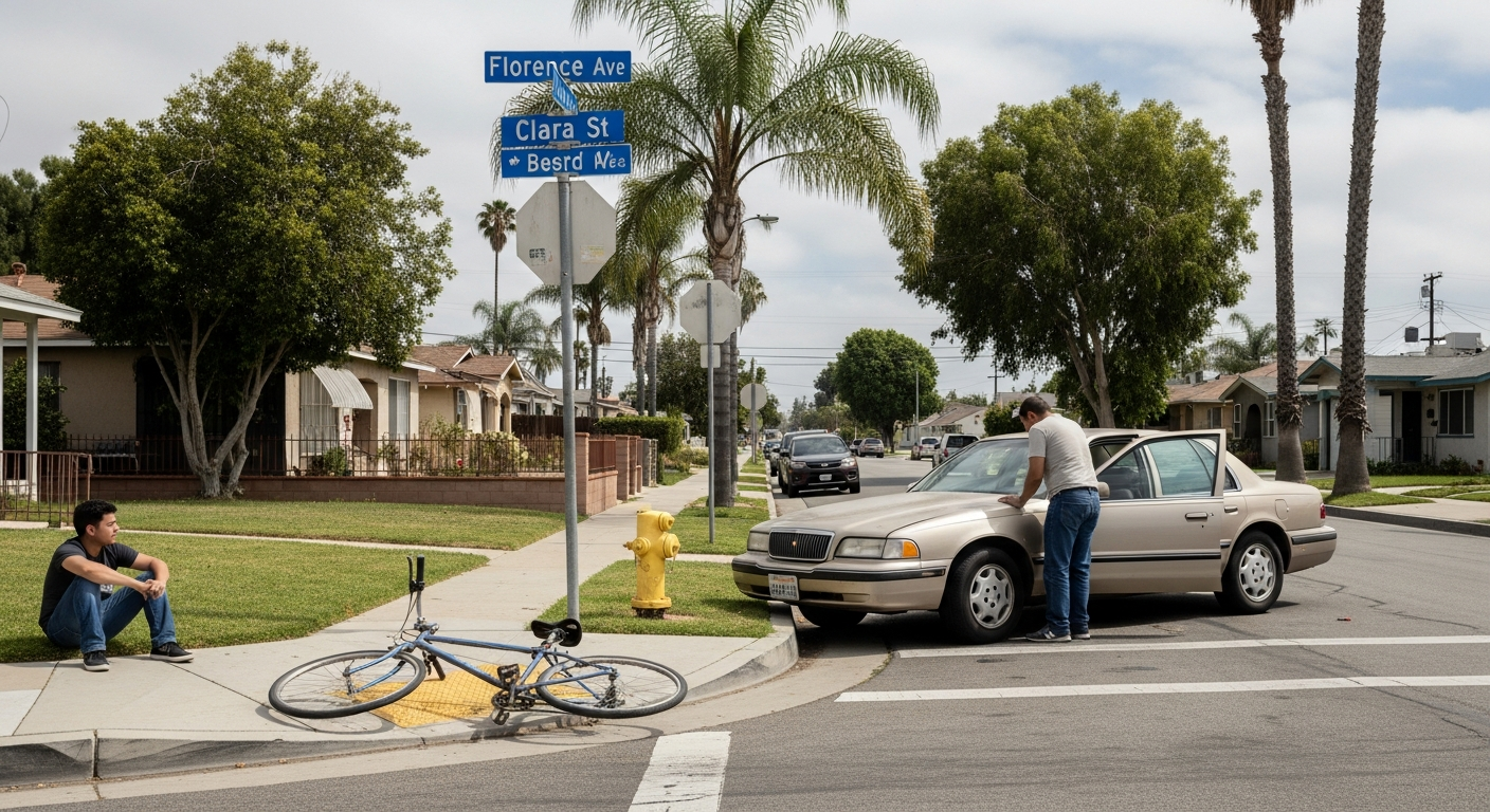 Source: Compass Law Group | Bicycle collision on bike lane | Bell Gardens, CA