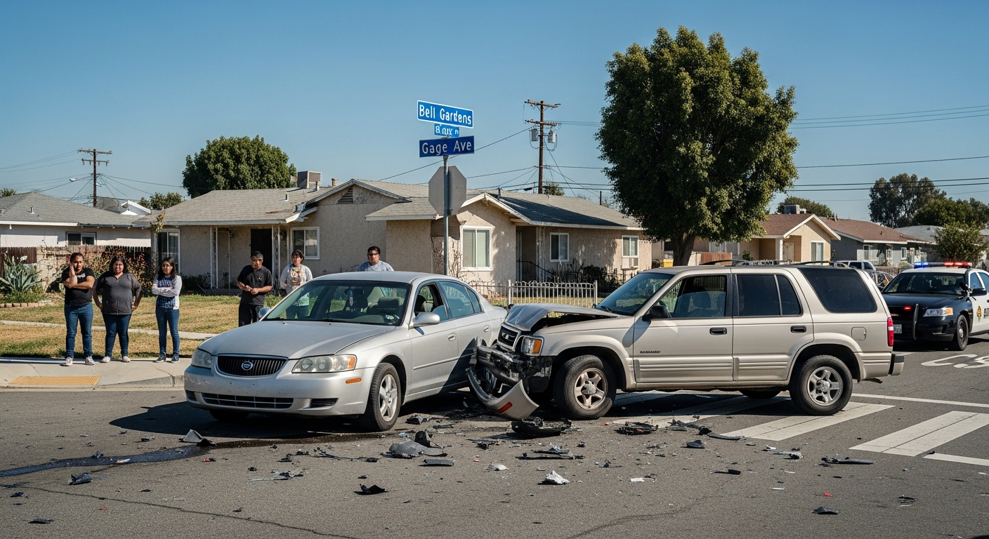 Source: Compass Law Group | Freeway collision with emergency vehicles | Bell Gardens, CA