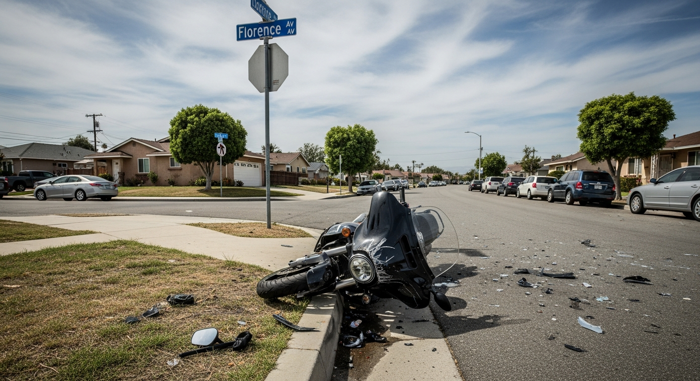 Source: Compass Law Group | Motorcycle crash on urban road | Bell Gardens, CA