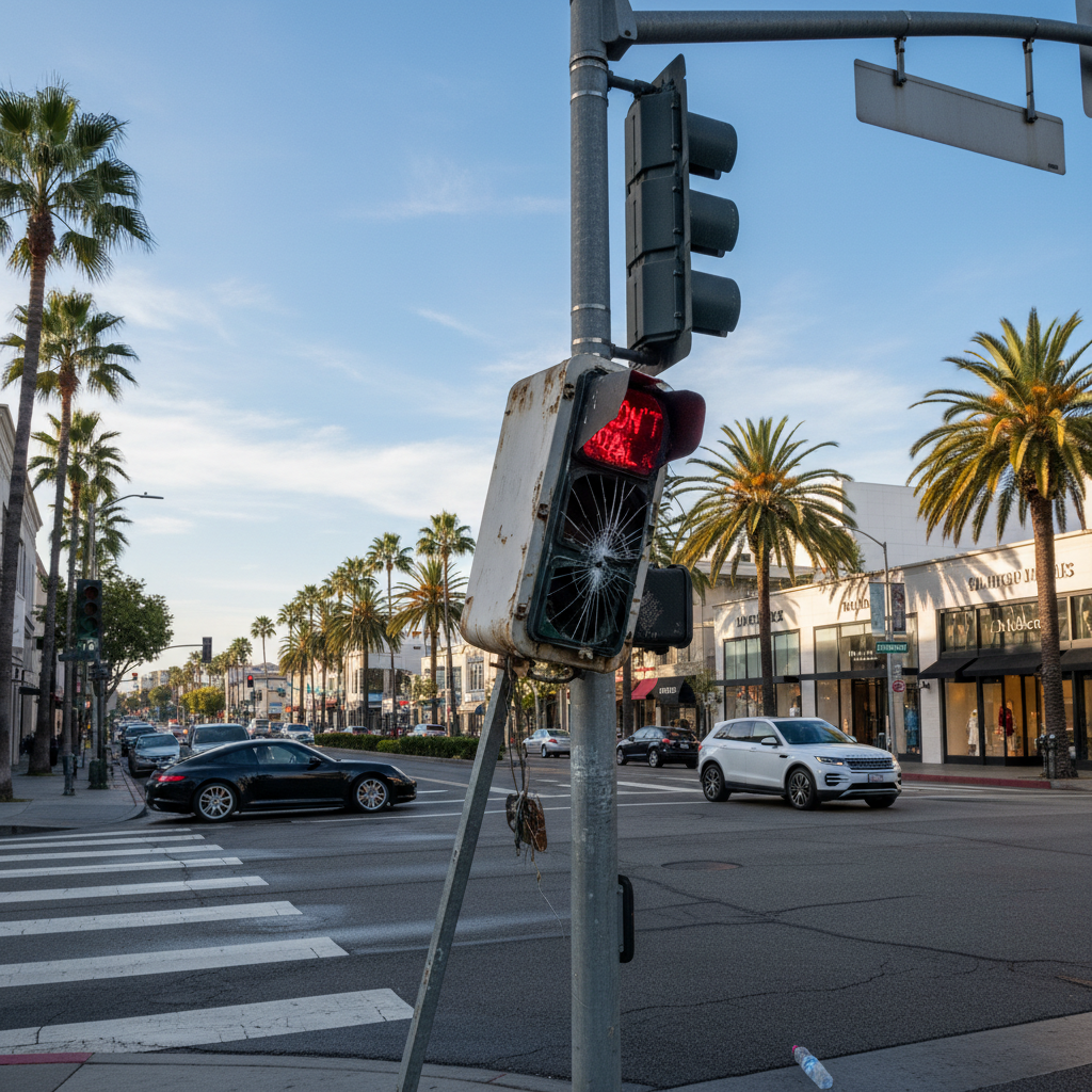 Pedestrian Accident scene in Beverly Hills