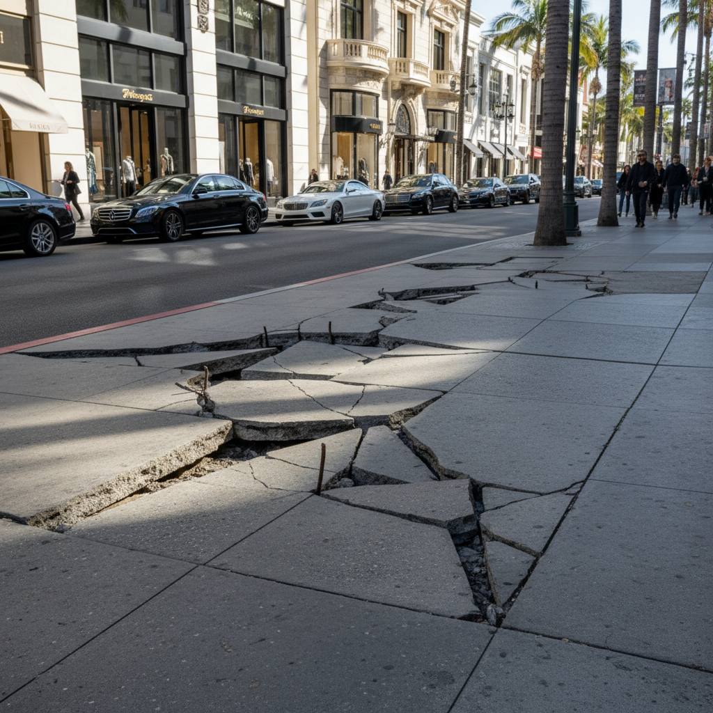 Slip and Fall scene in Beverly Hills