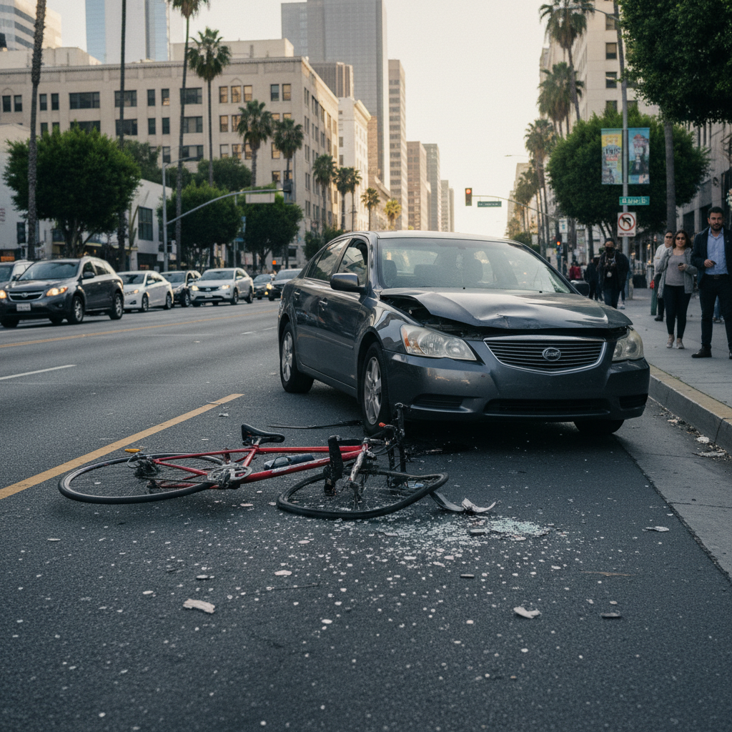 Bicycle Accident scene in Lancaster