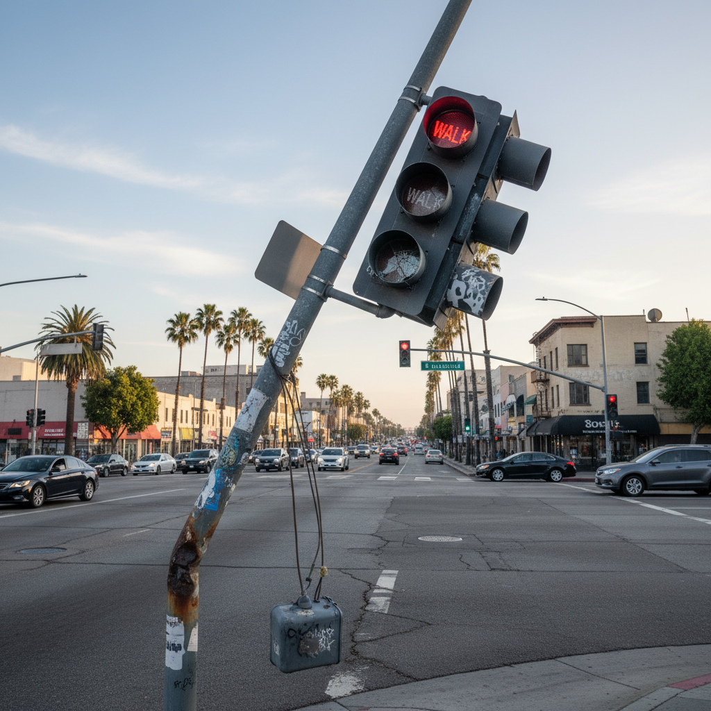 Pedestrian Accident scene in Burbank