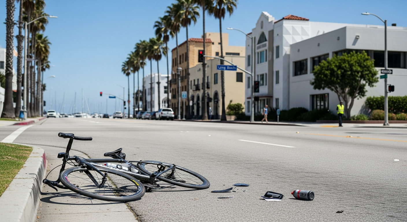 Source: Compass Law Group | Bicycle collision on bike lane | Long Beach, CA
