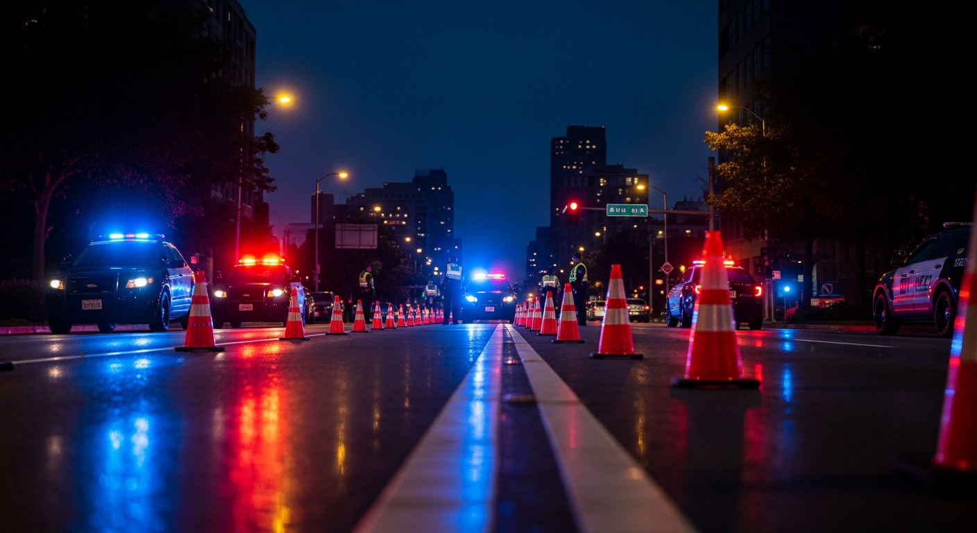 Source: Compass Law Group | DUI checkpoint at night | San Francisco, CA