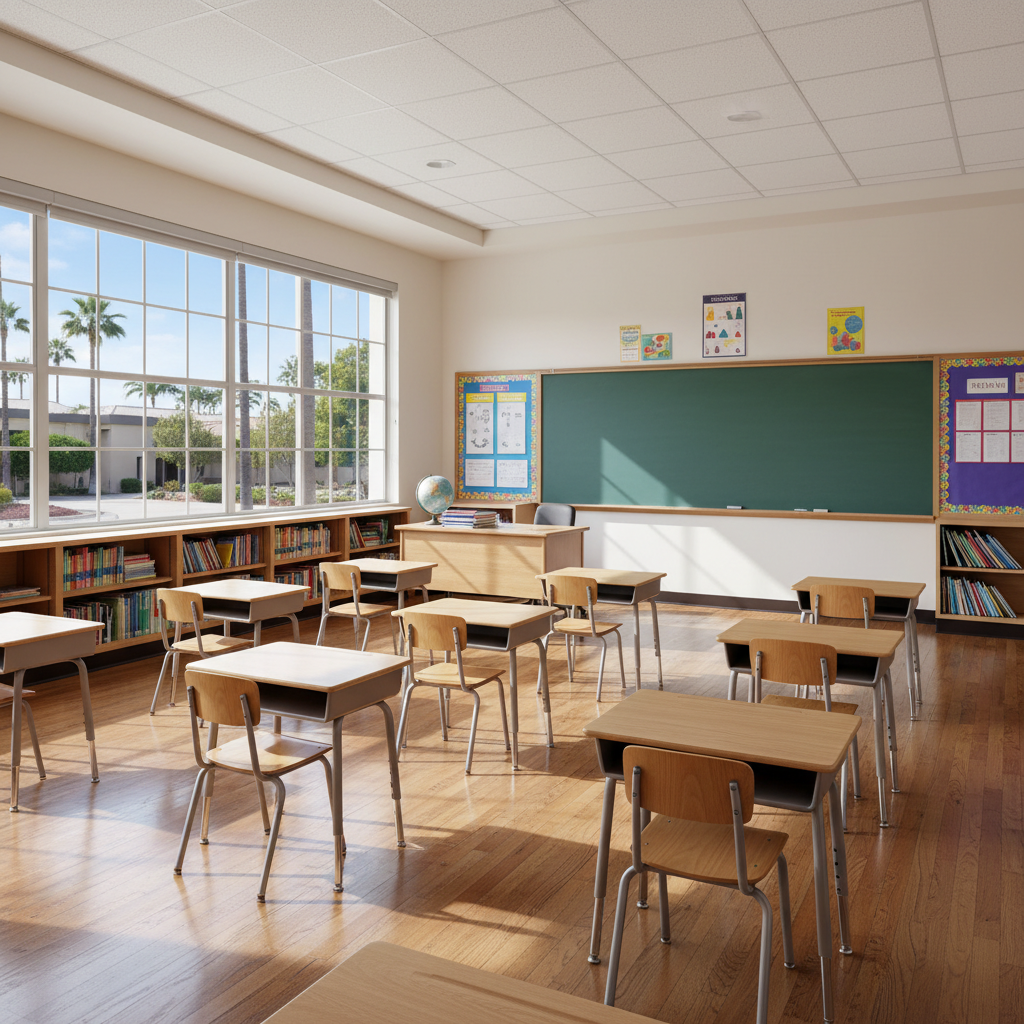Empty school hallway — Beverly Hills school sexual abuse attorney