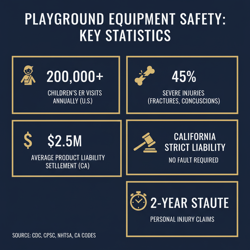 Playground Equipment Safety statistics infographic — Compass Law Group