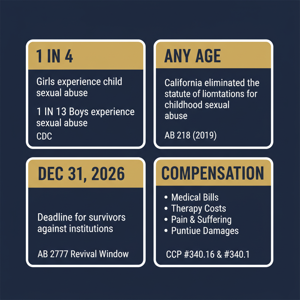 Sexual Abuse Evidence statistics infographic — Compass Law Group