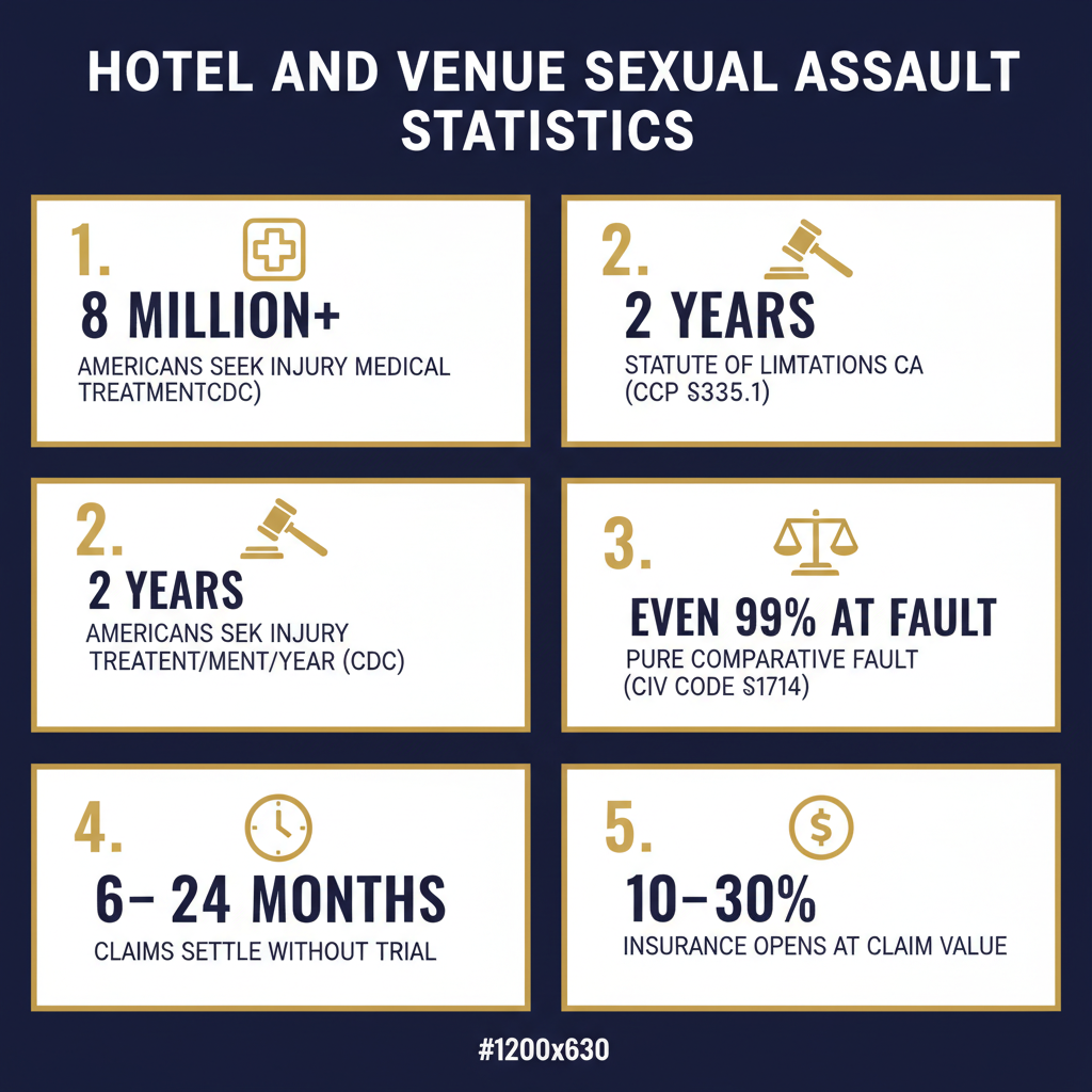 Source: Compass Law Group | Hotel and Venue Sexual Assault statistics infographic | Beverly Hills, CA