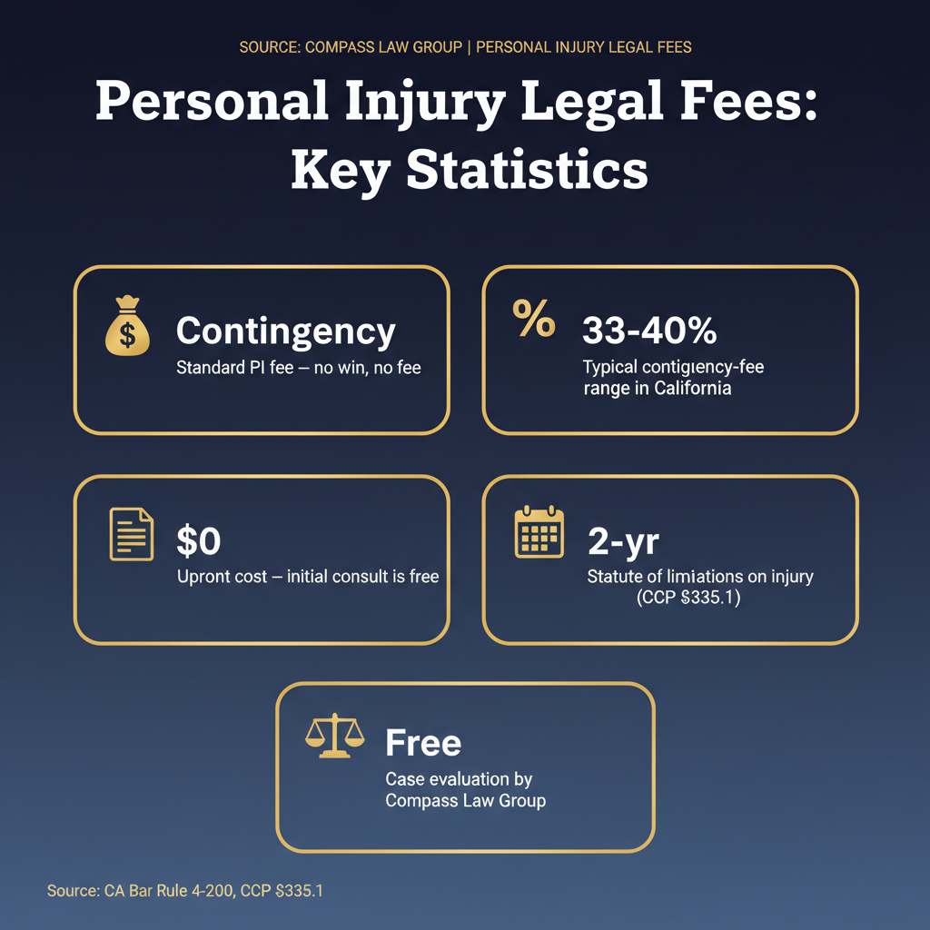 Personal Injury Legal Fees statistics infographic — Compass Law Group