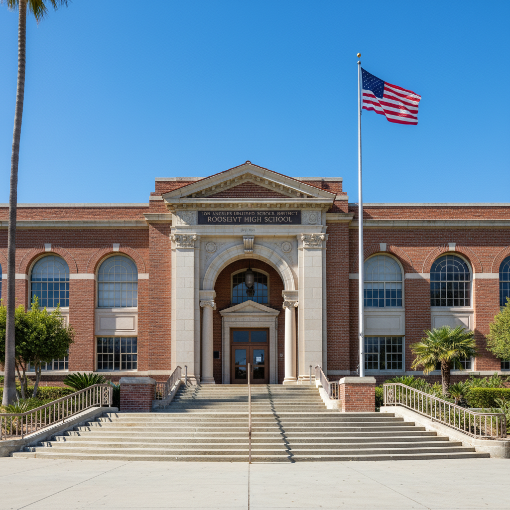 Los Angeles school building exterior — school sexual abuse lawsuit