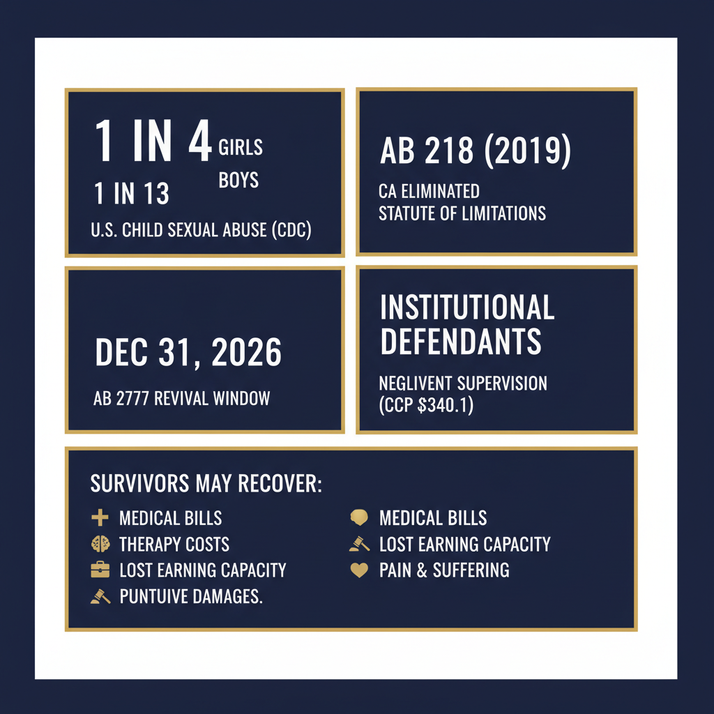 Respondeat Superior and Sexual Abuse statistics infographic — Compass Law Group