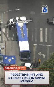 Santa Monica police are investigating after a pedestrian was hit and killed by a Metro bus on Friday afternoon