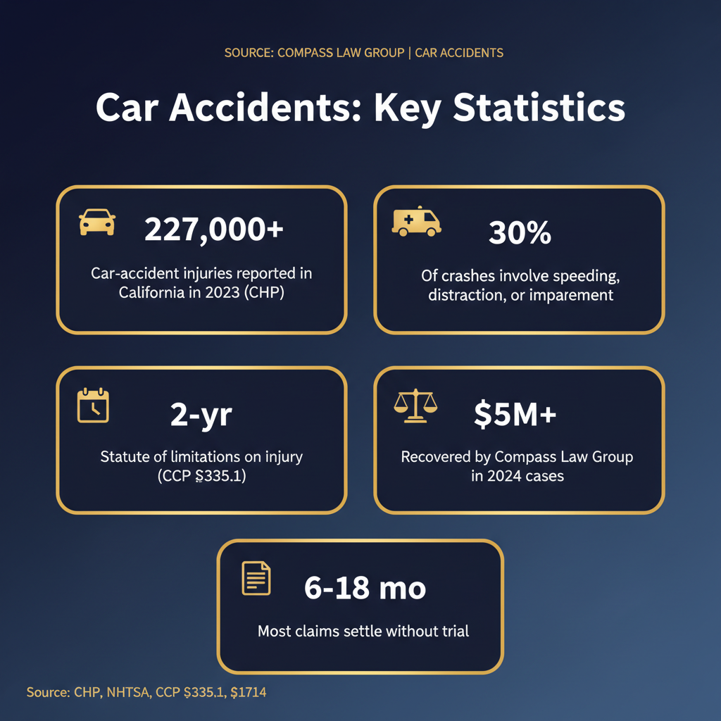 Car Accidents statistics infographic — Compass Law Group